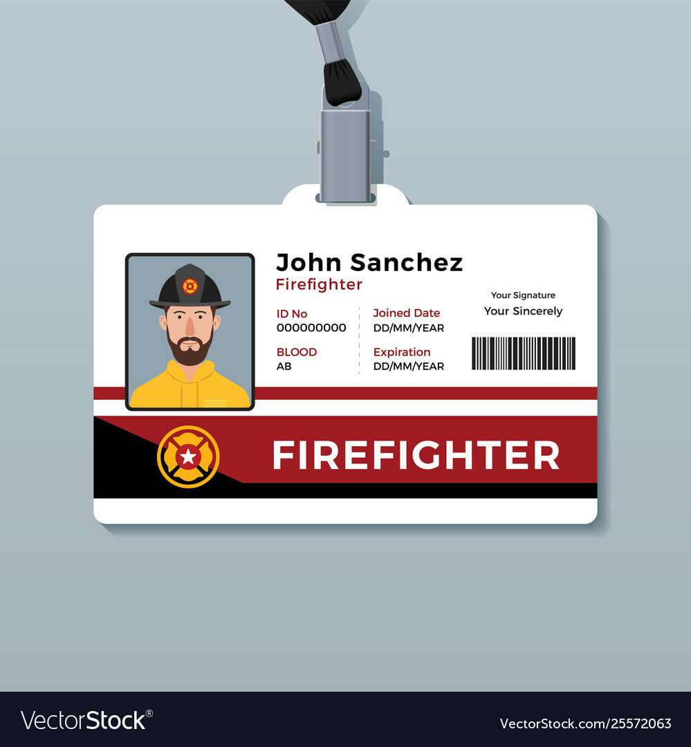 Firefighter Id Card Template Within Personal Identification Card Template