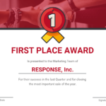 First Place Award Certificate Template Template – Venngage With First Place Certificate Template