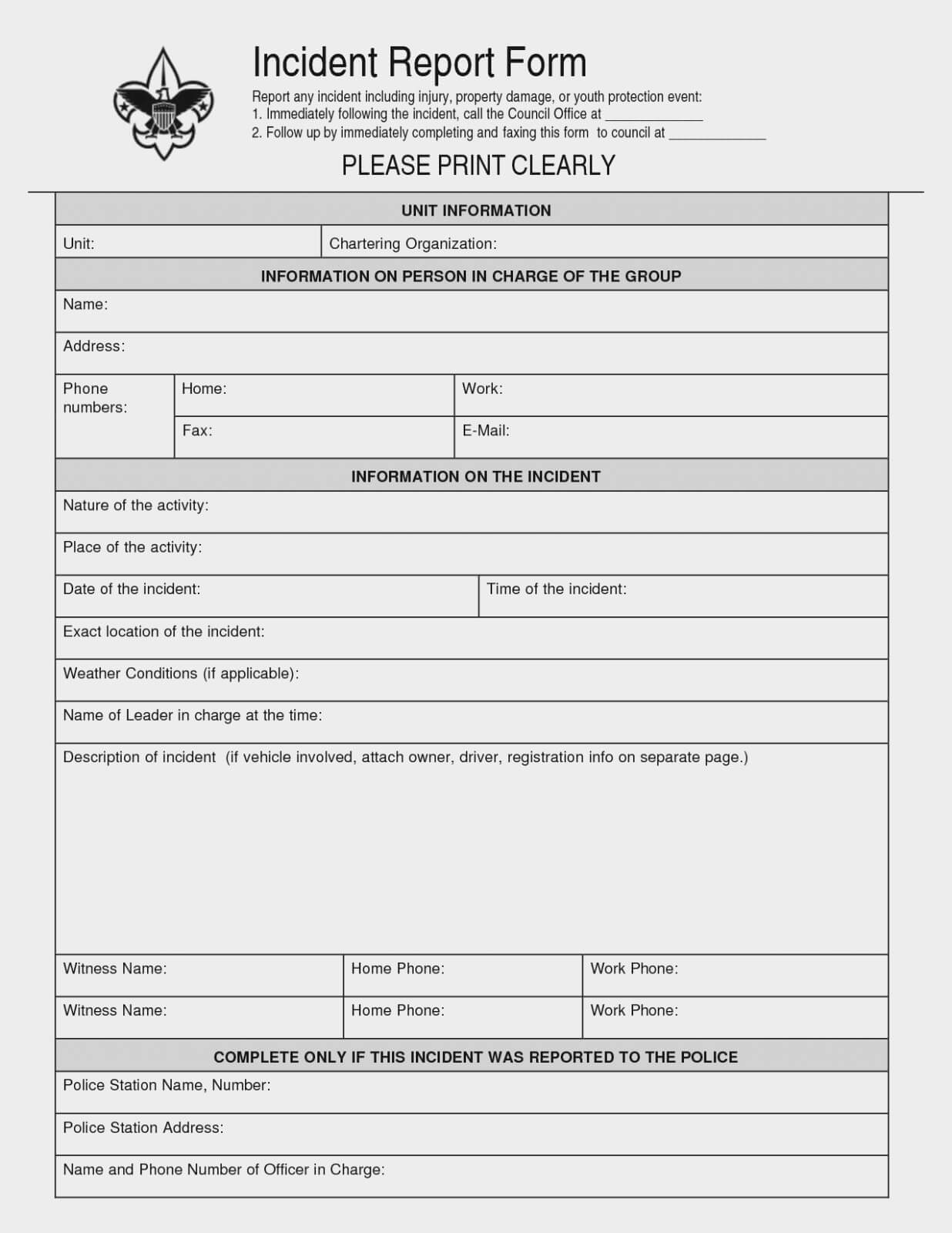 Five Thoughts You Have As General Incident | Invoice Template In Customer Incident Report Form Template