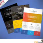 Flat Clean Corporate Business Flyer Free Psd | Psd Print For Cleaning Brochure Templates Free