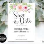 Floral Save The Date Card for Save The Date Cards Templates