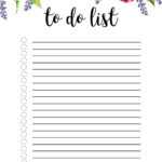 Floral To Do List Printable Template – Paper Trail Design Inside Blank To Do List Template