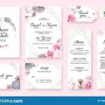 Floral Wedding Invitation Card, Save The Date, Thank You With Regard To Table Reservation Card Template