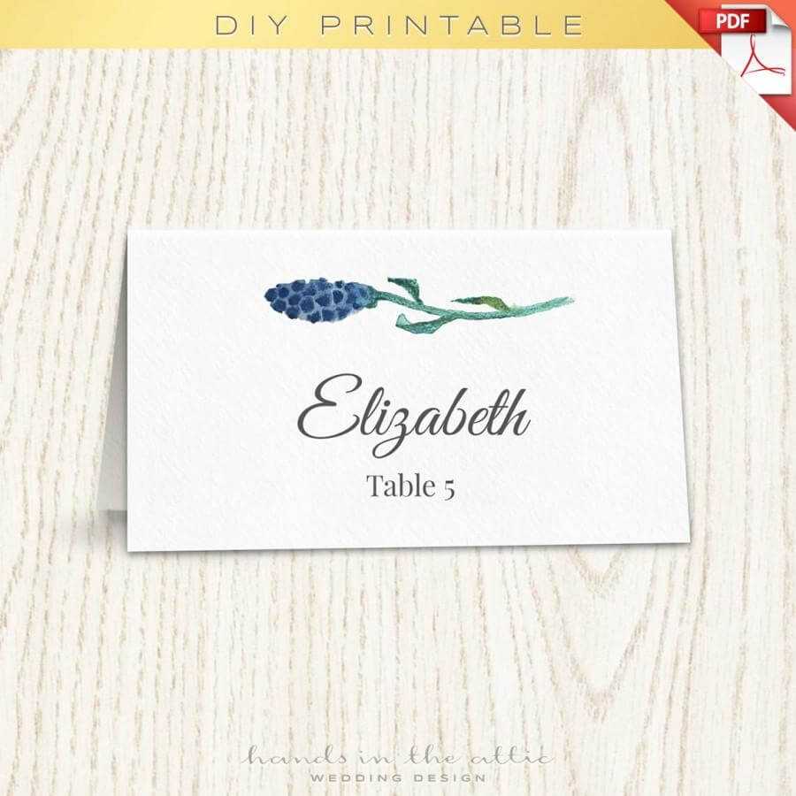 Floral Wedding Placecard Template, Printable Escort Cards Within Printable Escort Cards Template