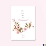 Floral Will You Be My Bridesmaid Card Template Inside Will You Be My Bridesmaid Card Template