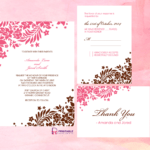 Foliage Borders Invitation, Rsvp And Thank You Cards Regarding Church Wedding Invitation Card Template