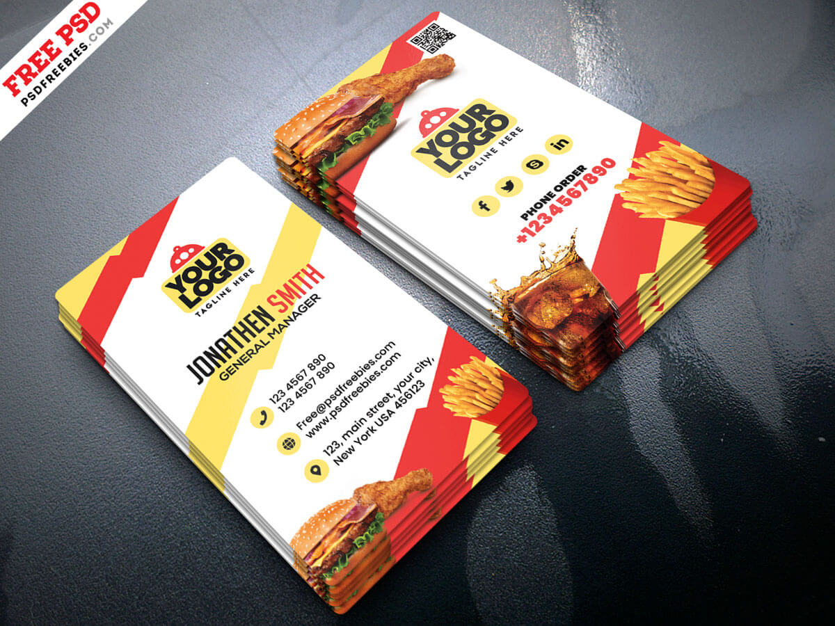 Food Restaurant Business Card Psdpsd Freebies On Dribbble With Food Business Cards Templates Free