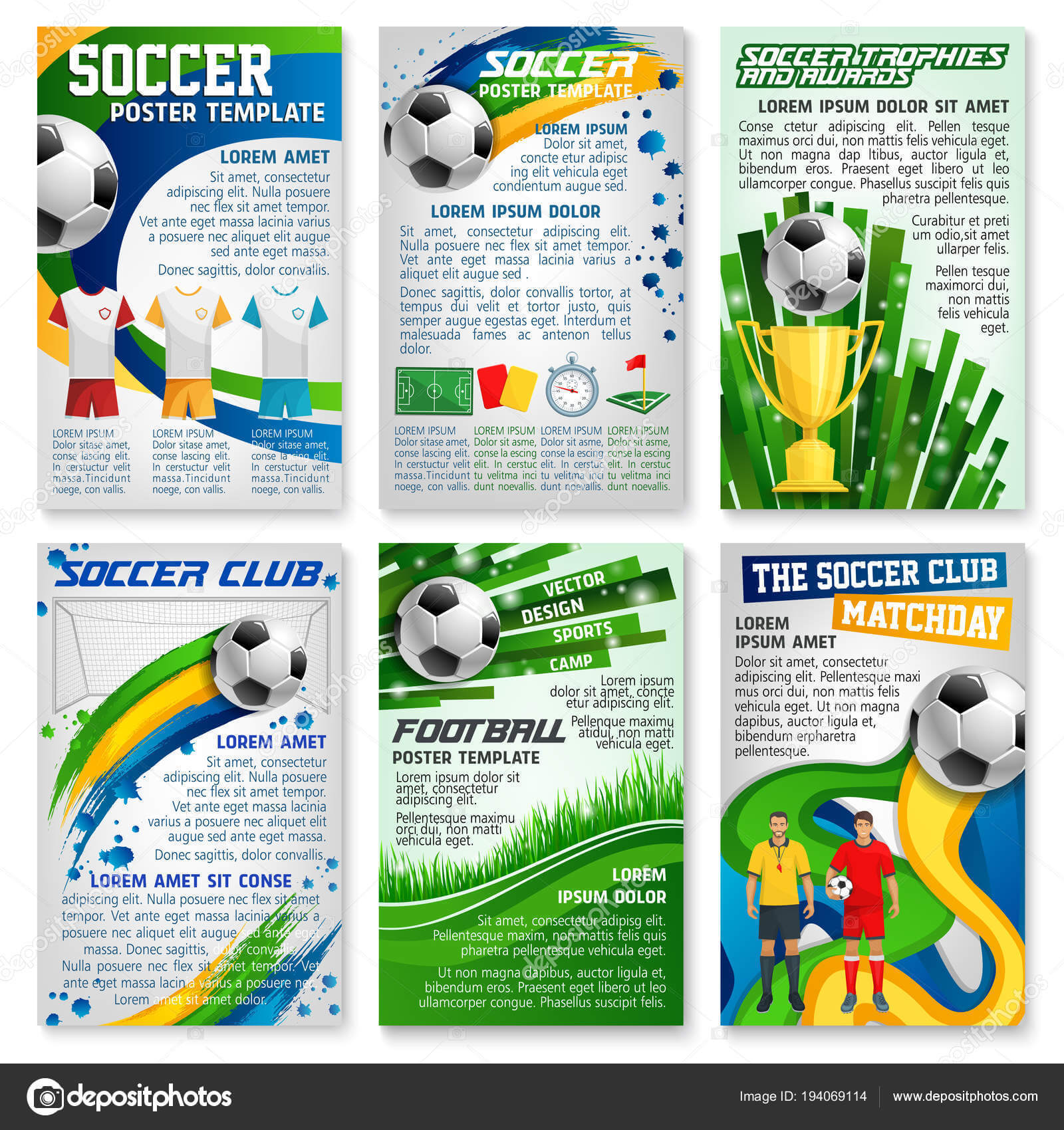 Football Or Soccer Game Banner, Sport Club Design — Stock Within Football Referee Game Card Template