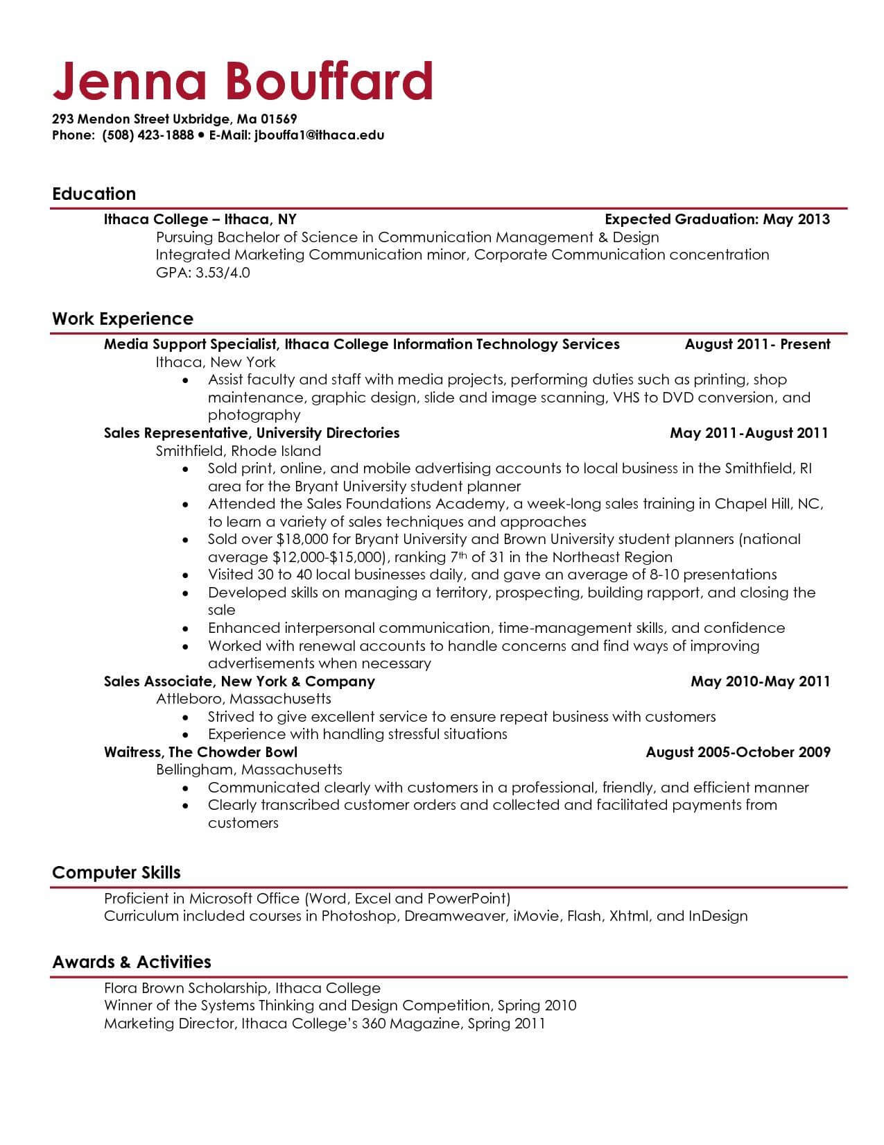 For College Students | Resumes | Student Resume Template Pertaining To College Student Resume Template Microsoft Word