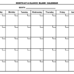 For Month At A Glance Blank Calendar Template – Free With Regard To Month At A Glance Blank Calendar Template