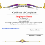 Forklift Training Certificate Template Intended For Forklift Certification Template