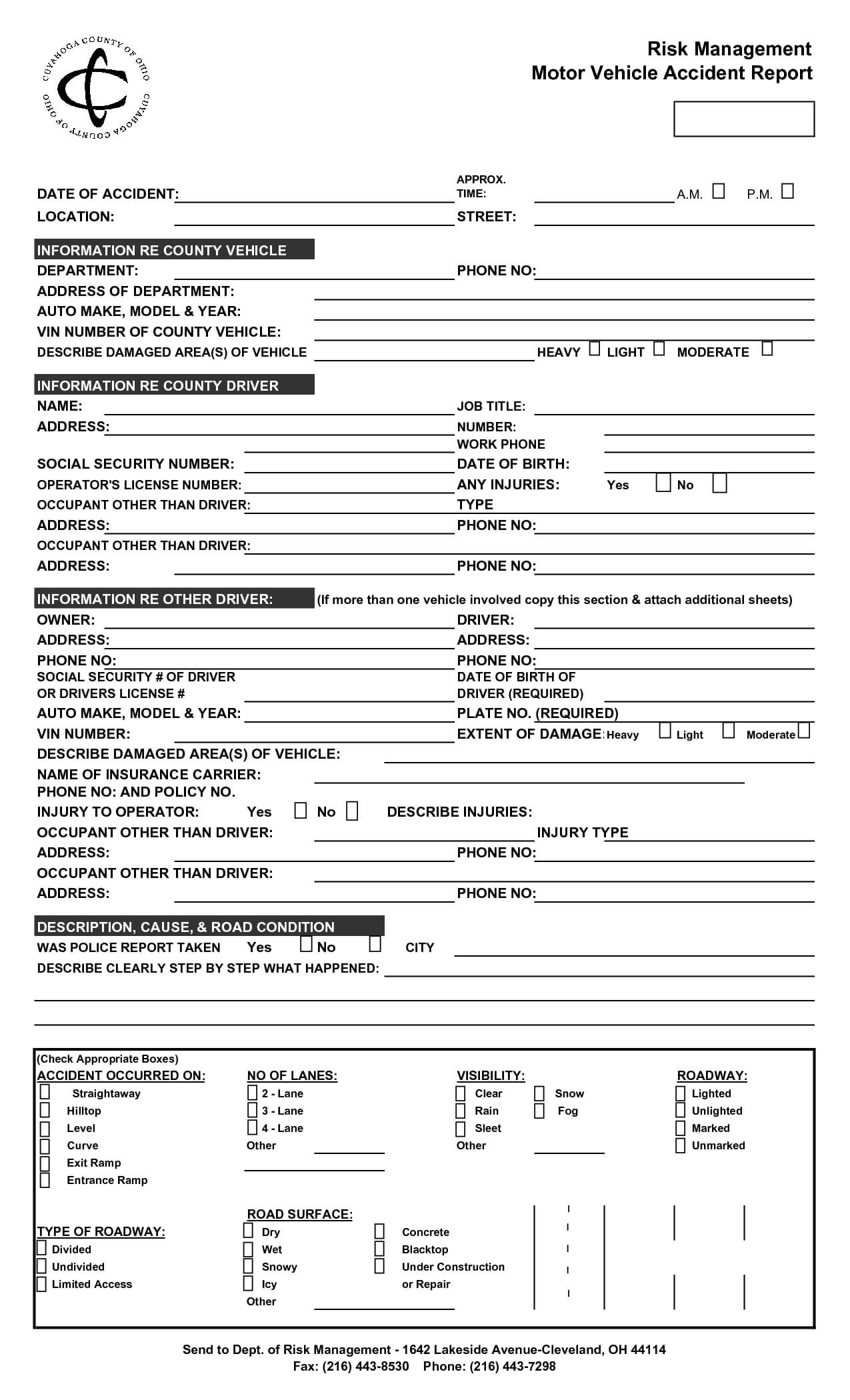 Form Accident Report Billupsforcongress Auto California For Motor Vehicle Accident Report Form Template