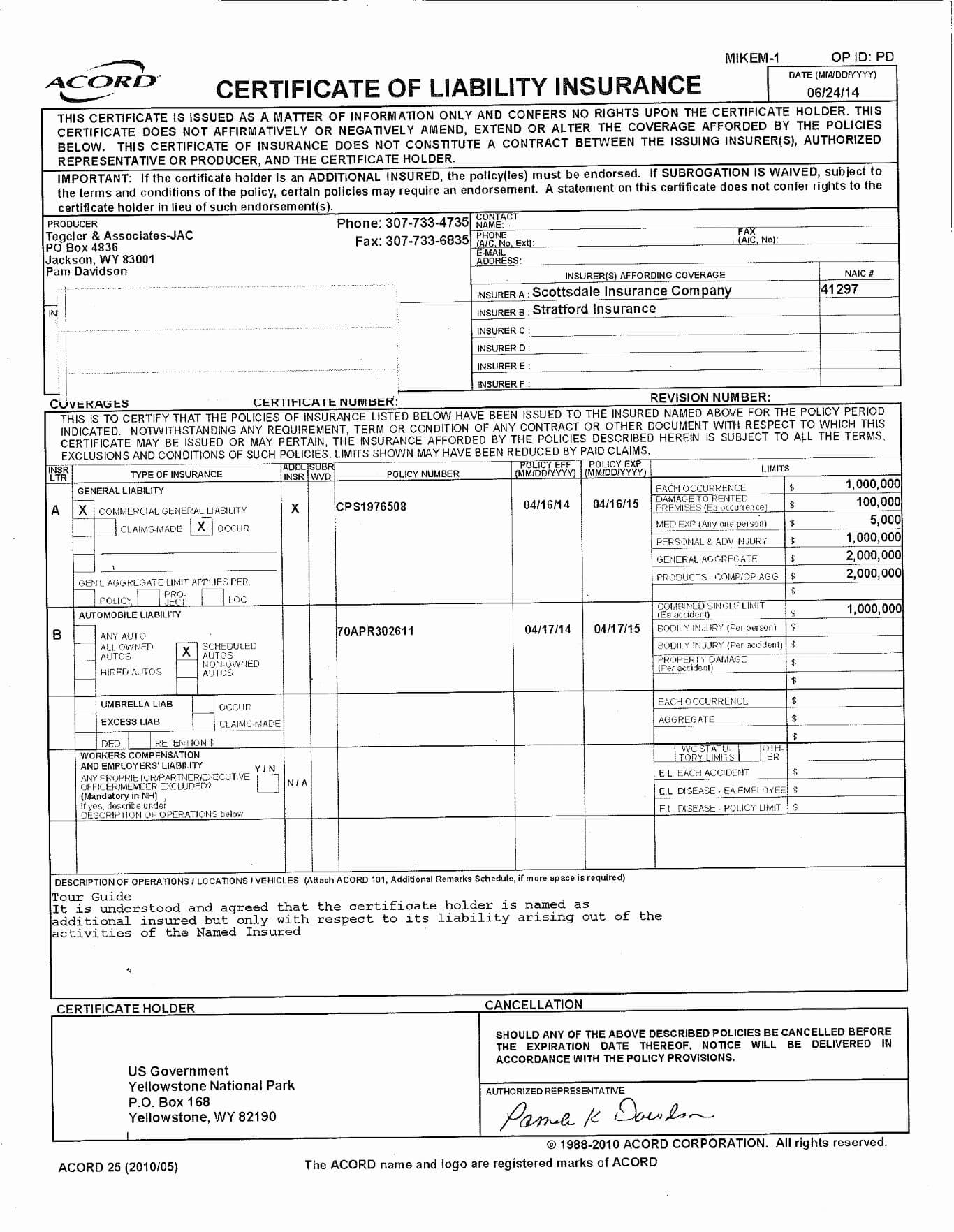 Form Insurance For Taxes Forms Pdf Endorsement Required Regarding Certificate Of Liability Insurance Template