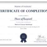 Formal Completion Certificate Template Within Certification Of Completion Template