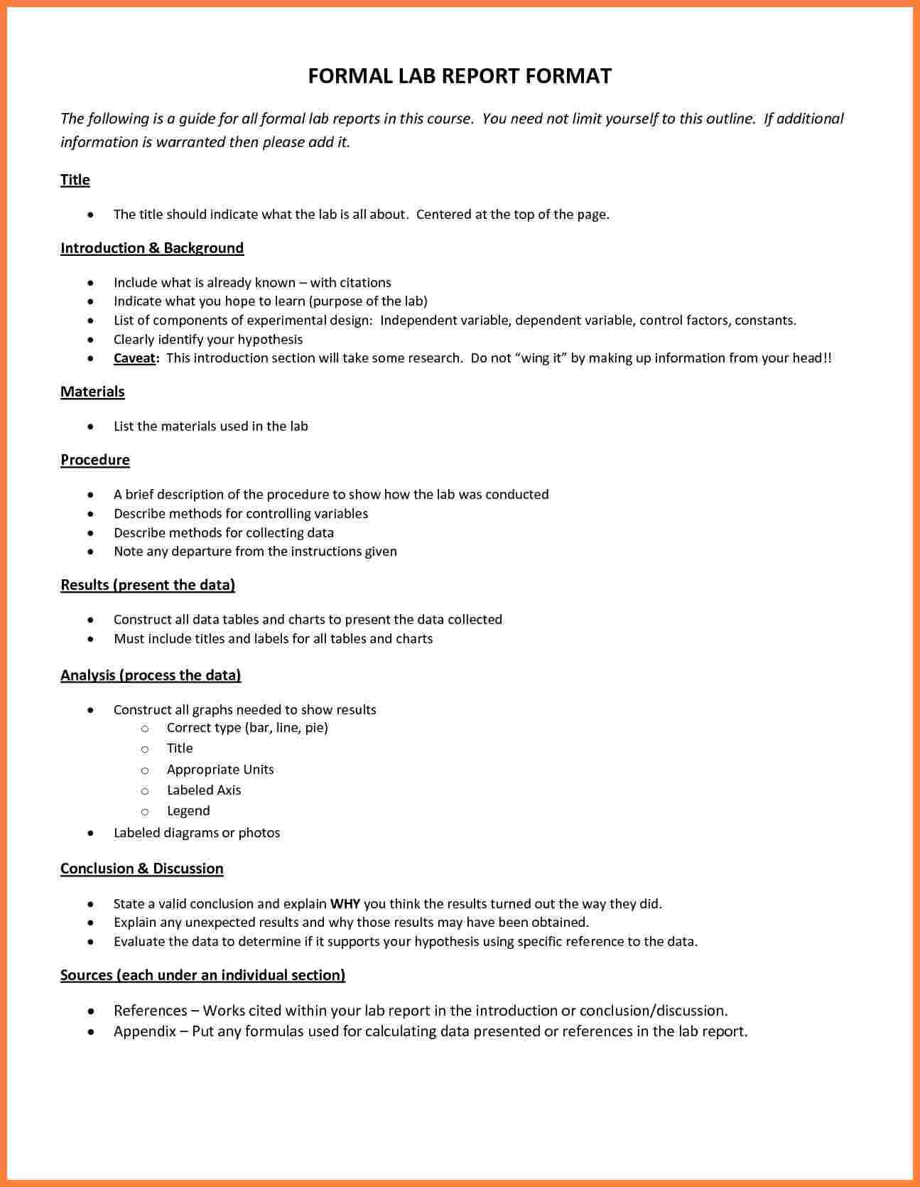 Formal Lab T Example Template Financialstatementform Science Throughout Formal Lab Report Template
