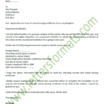 Formal Letter To Principal For School Leaving Certificate Throughout Leaving Certificate Template