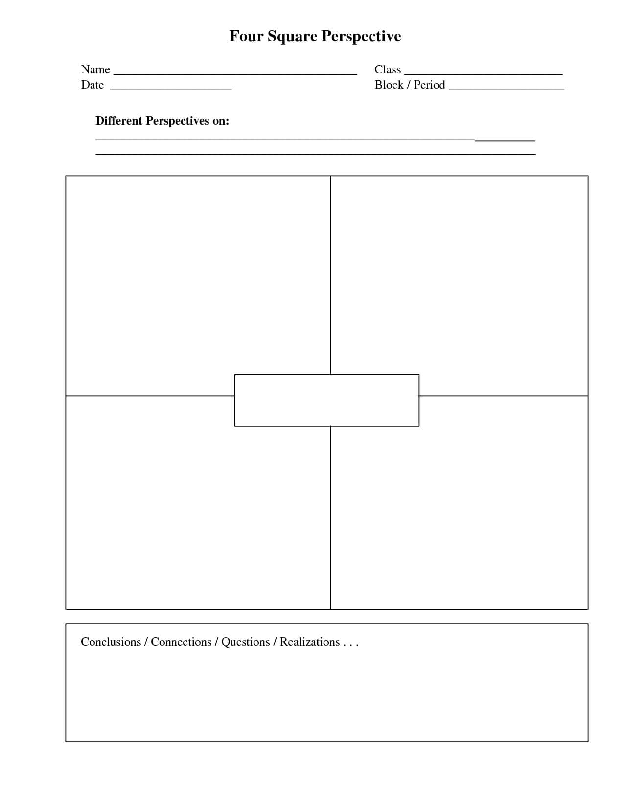 Four Square Writing Template Printable | Four Square intended for Blank Four Square Writing Template