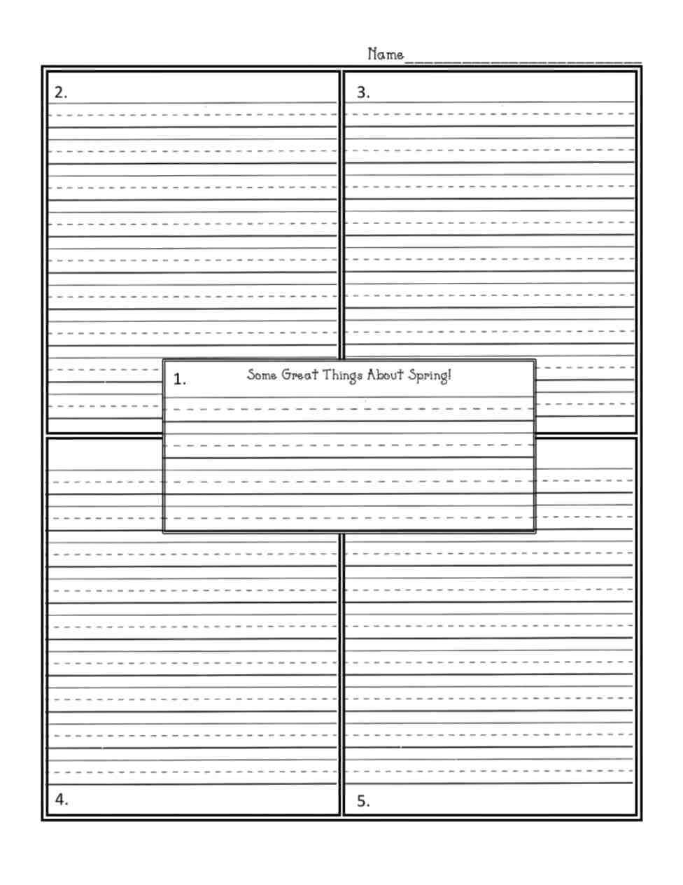 Four Square Writing Worksheet Square Template Printable Throughout Blank Four Square Writing Template