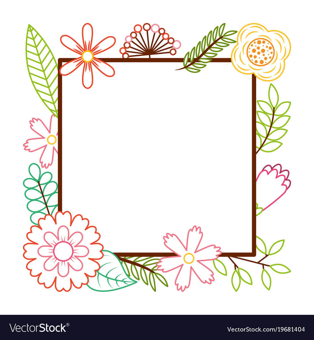 Frame From Wild Flowers Greeting Card Template Pertaining To Free Printable Blank Greeting Card Templates