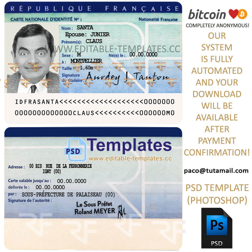France Id Template In French Id Card Template