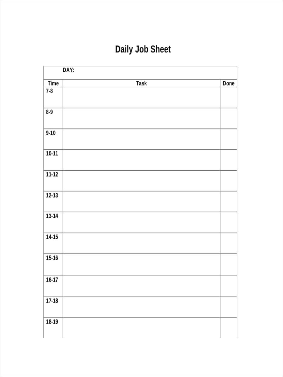 Free 10+ Job Sheet Examples & Samples In Google Docs Inside Mechanics Job Card Template