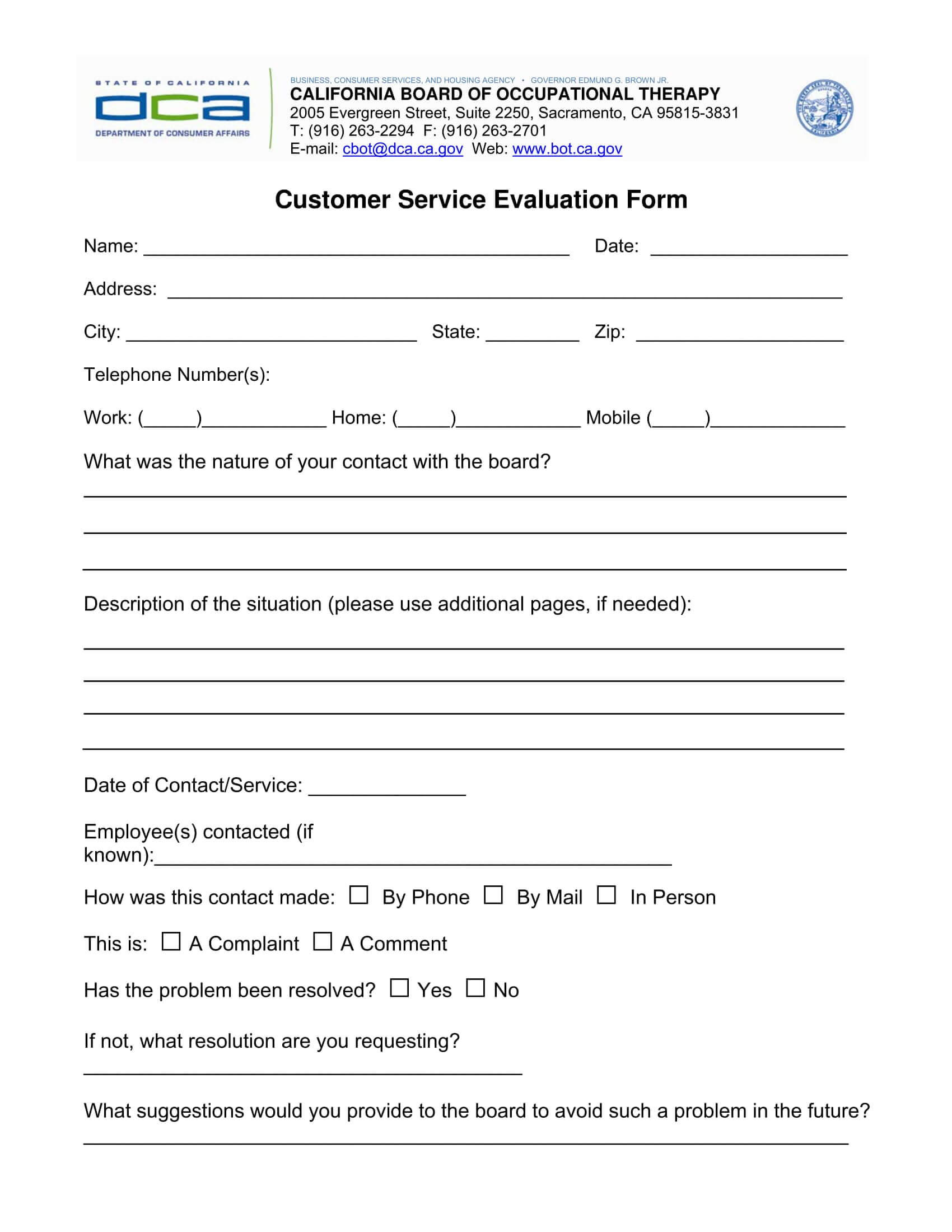 Free 14+ Customer Service Evaluation Forms | Pdf With Regard To Blank Evaluation Form Template