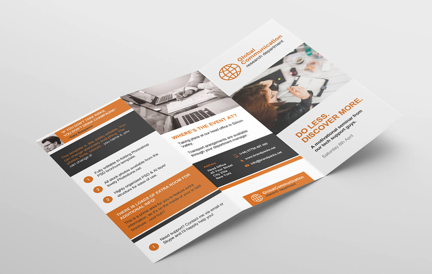 Free 3 Fold Brochure Template For Photoshop & Illustrator For Adobe Illustrator Brochure Templates Free Download