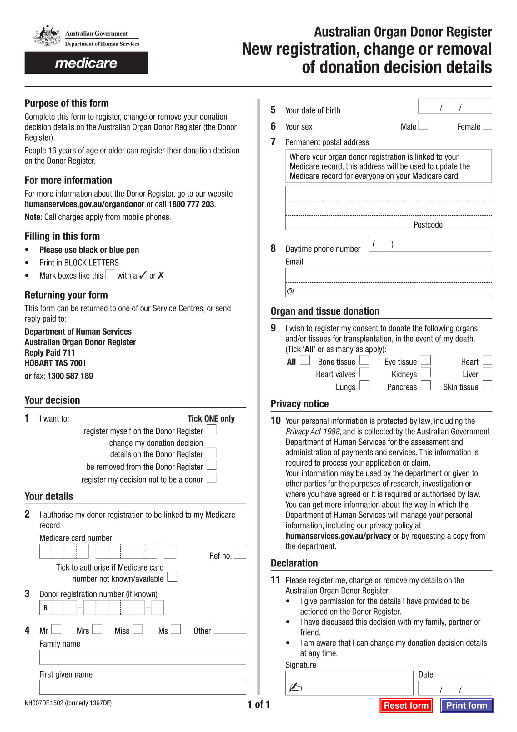 Free 4+ Organ Donation Forms In Pdf | Downloadable Intended For Organ Donor Card Template