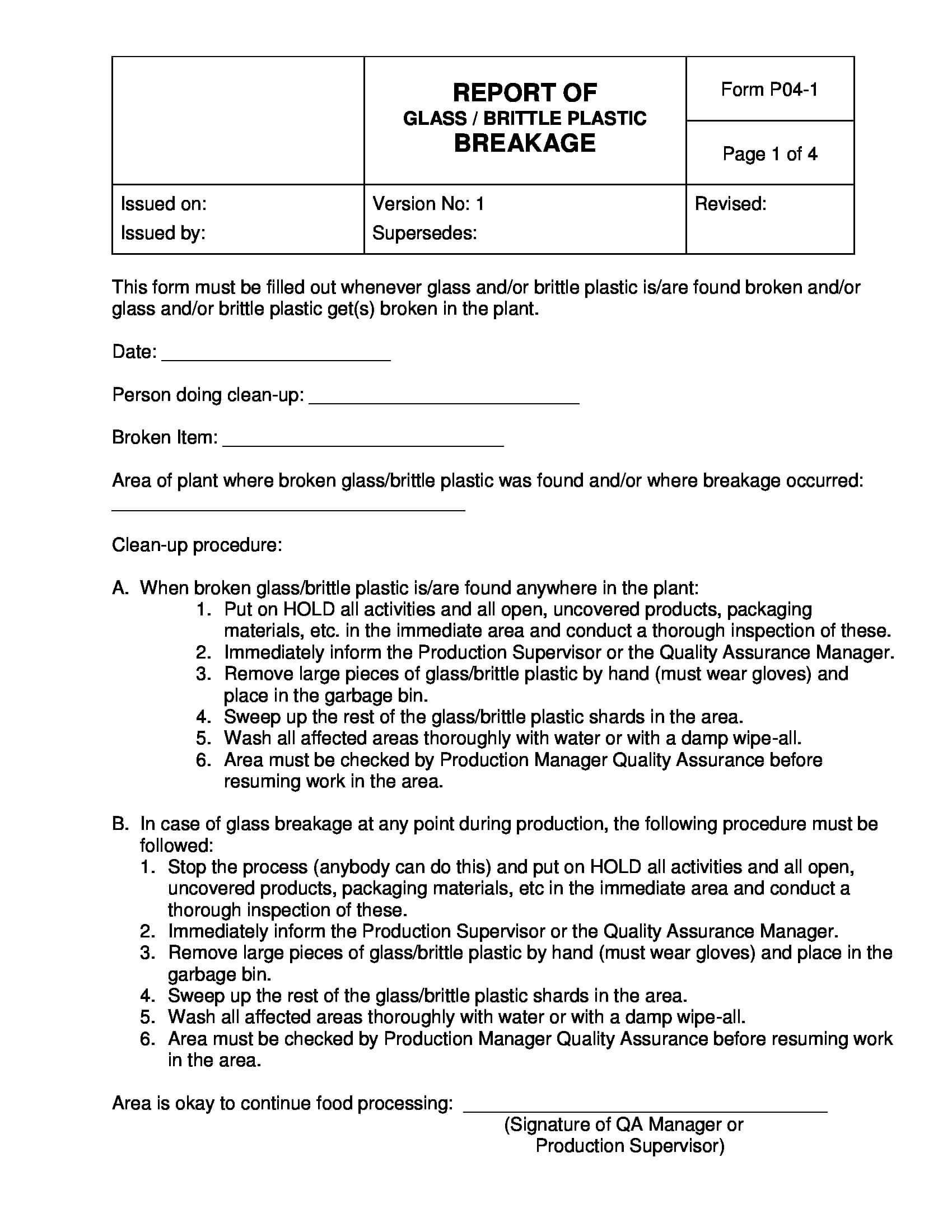 Free 5+ Breakage Report Forms In Pdf | Doc Throughout Incident Report Form Template Doc