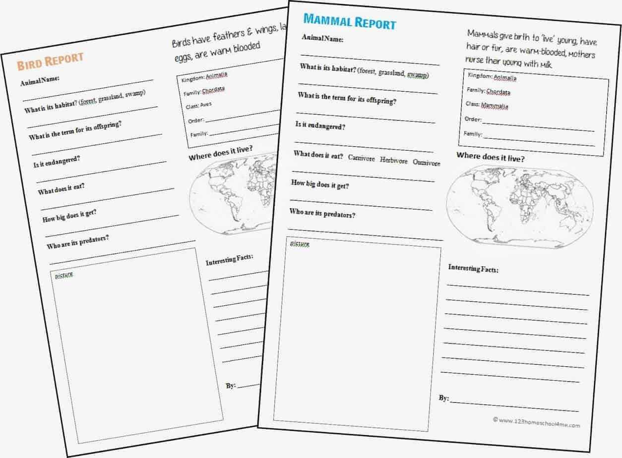 Free Animal Report Form Printable | 123 Homeschool 4 Me Throughout Animal Report Template