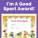 Free Award Certificate – I'm A Good Sport (Primary With Regard To Sports Day Certificate Templates Free