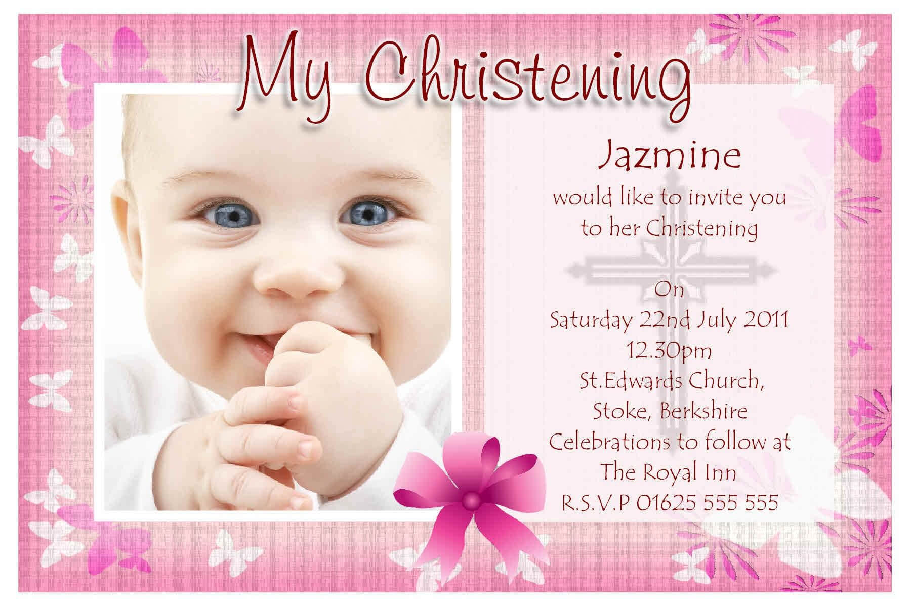 Free Baptism Invitation Templates Printable In Baptism Invitation Card Template
