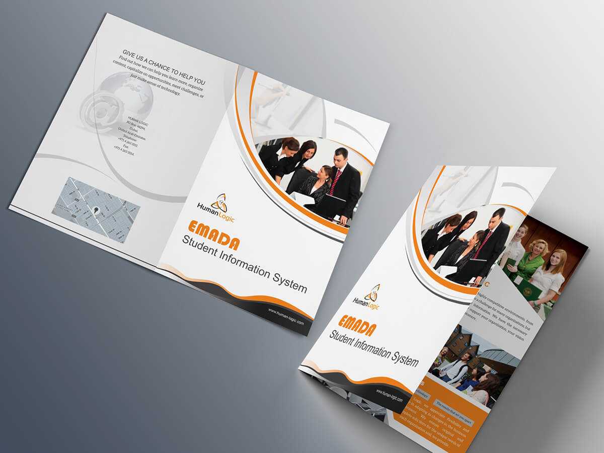 Free Bi Fold Brochure Psd On Behance Pertaining To Two Fold Brochure Template Psd