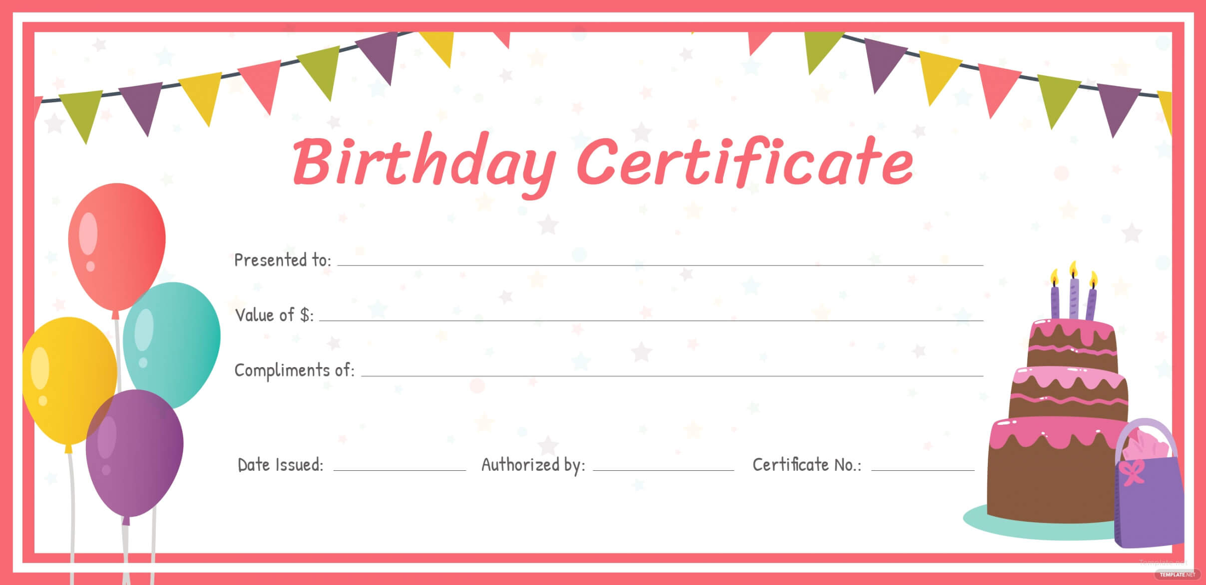 Free Birthday Gift Certificate Template In Adobe (Voucher In Fillable Gift Certificate Template Free