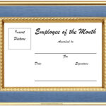 Free Blank Employee Of The Month Certificate #1956 Pertaining To Employee Of The Month Certificate Templates