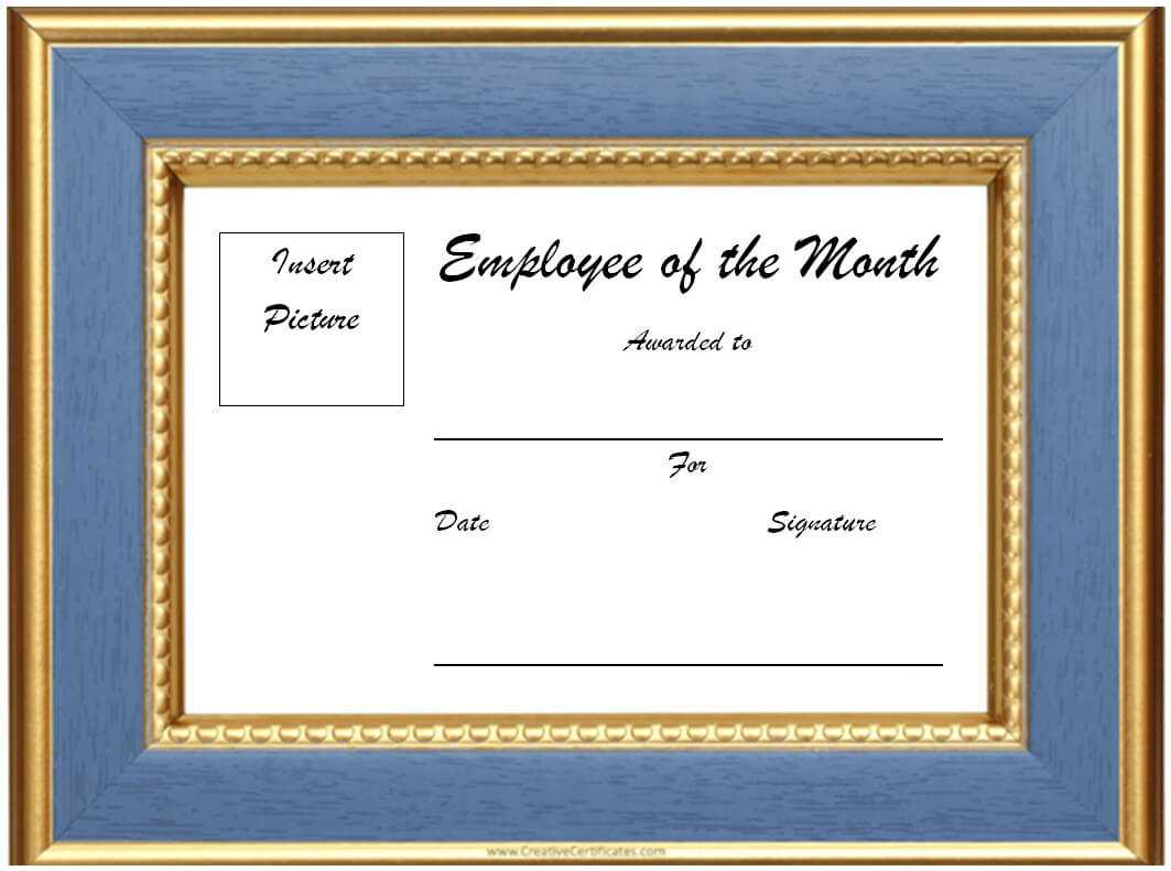 Free Blank Employee Of The Month Certificate #1956 Pertaining To Employee Of The Month Certificate Templates