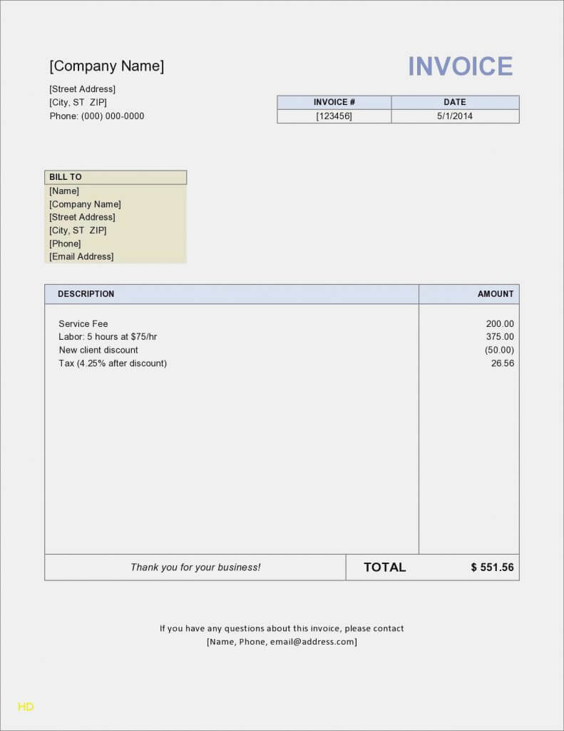 Free Blank Invoice Template Microsoft Word Kirmi Templates Throughout Free Downloadable Invoice Template For Word