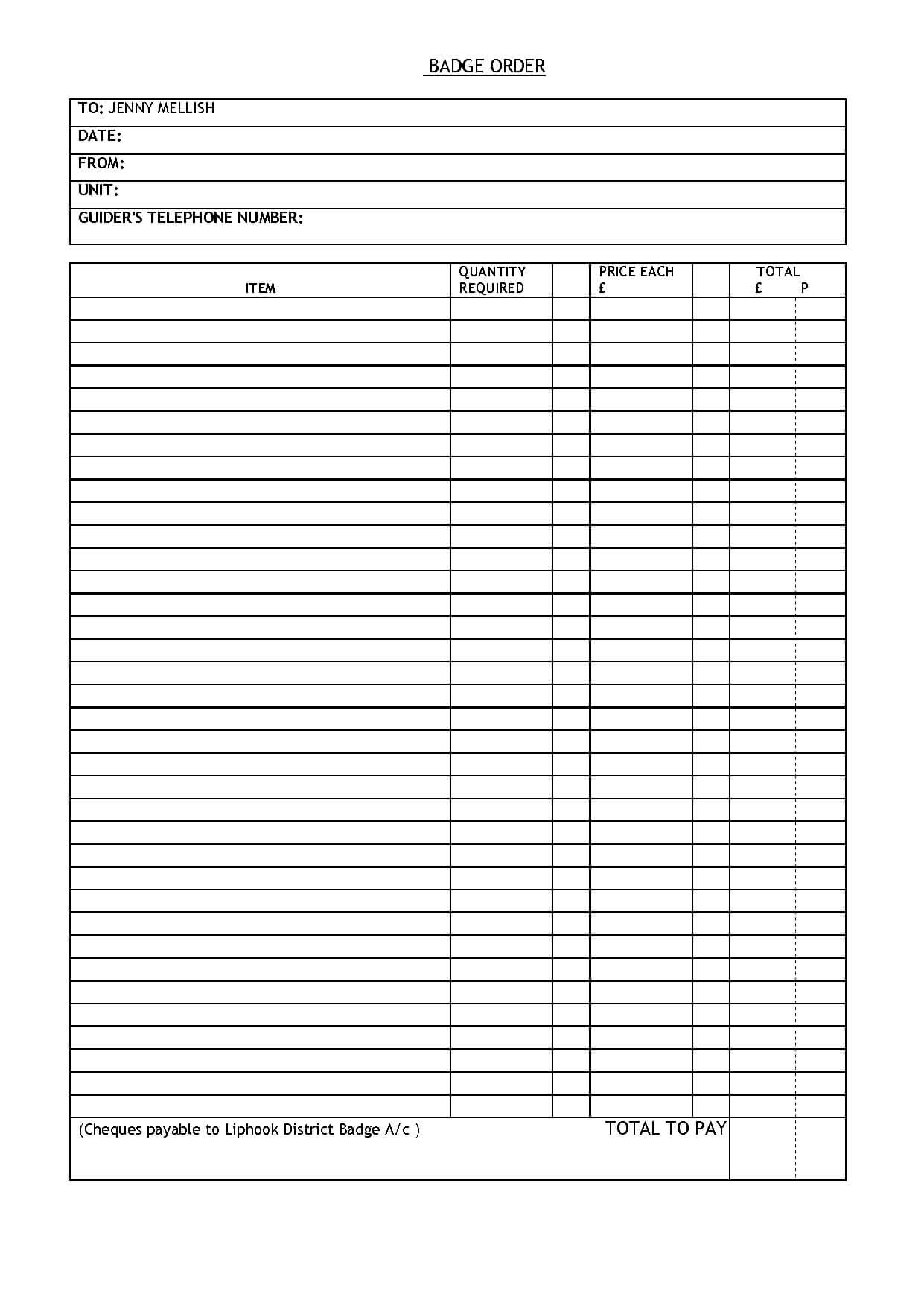 Free Blank T Shirt Order Forms Five Various Ways To Do Throughout Blank T Shirt Order Form Template