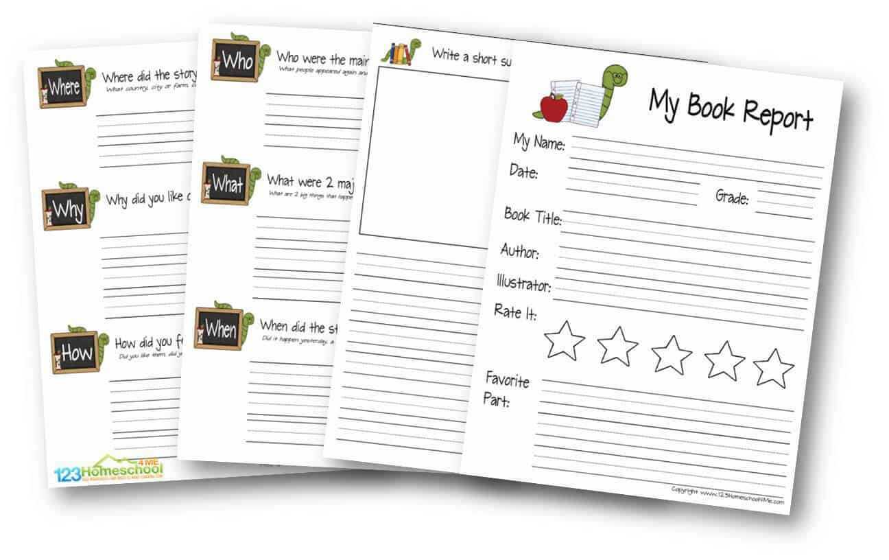 Free Book Report Template | 123 Homeschool 4 Me Pertaining To Book Report Template Grade 1