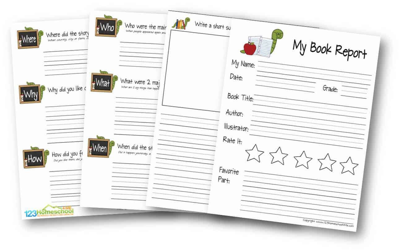 Free Book Report Template | 123 Homeschool 4 Me With Sandwich Book Report Printable Template