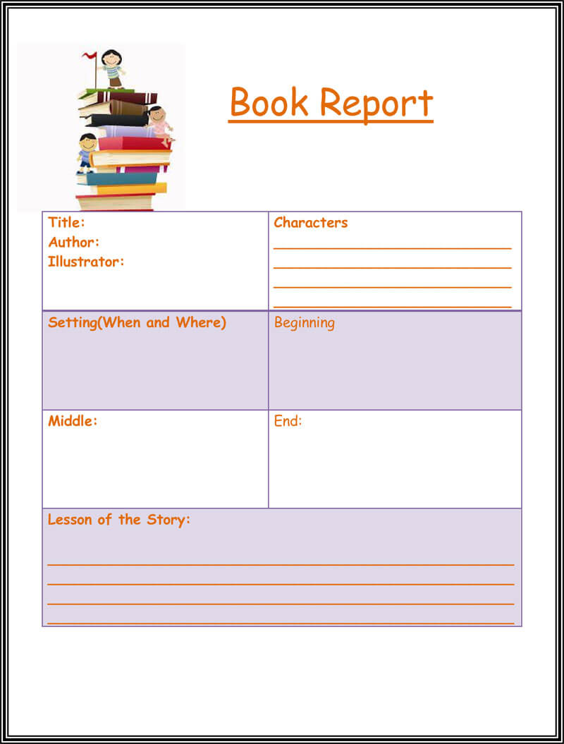 Free Book Report & Worksheet Templates – Word Layouts Regarding Story Report Template