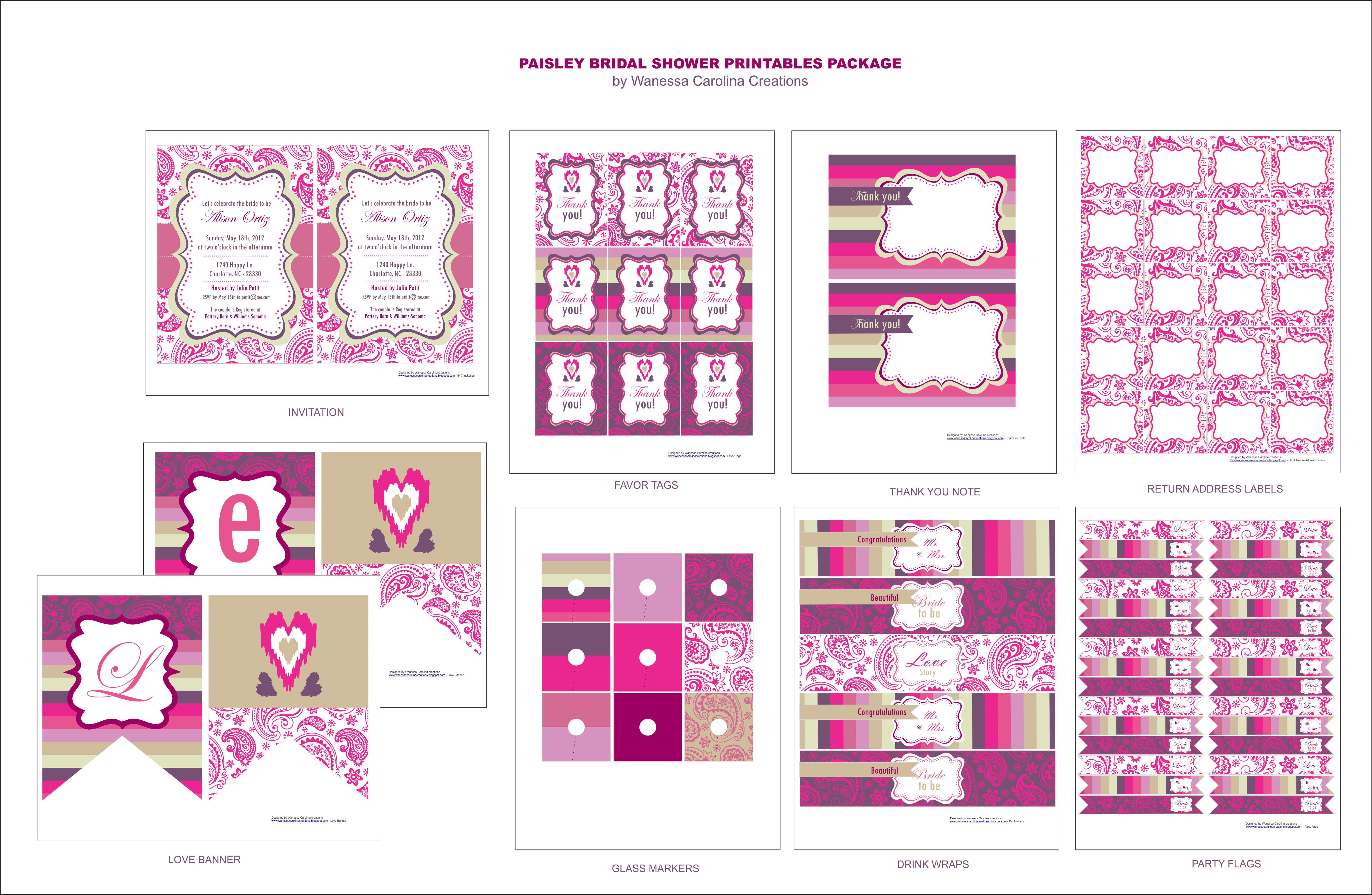 Free Bridal Shower Printables From Wanessa Carolina Pertaining To Free Bridal Shower Banner Template