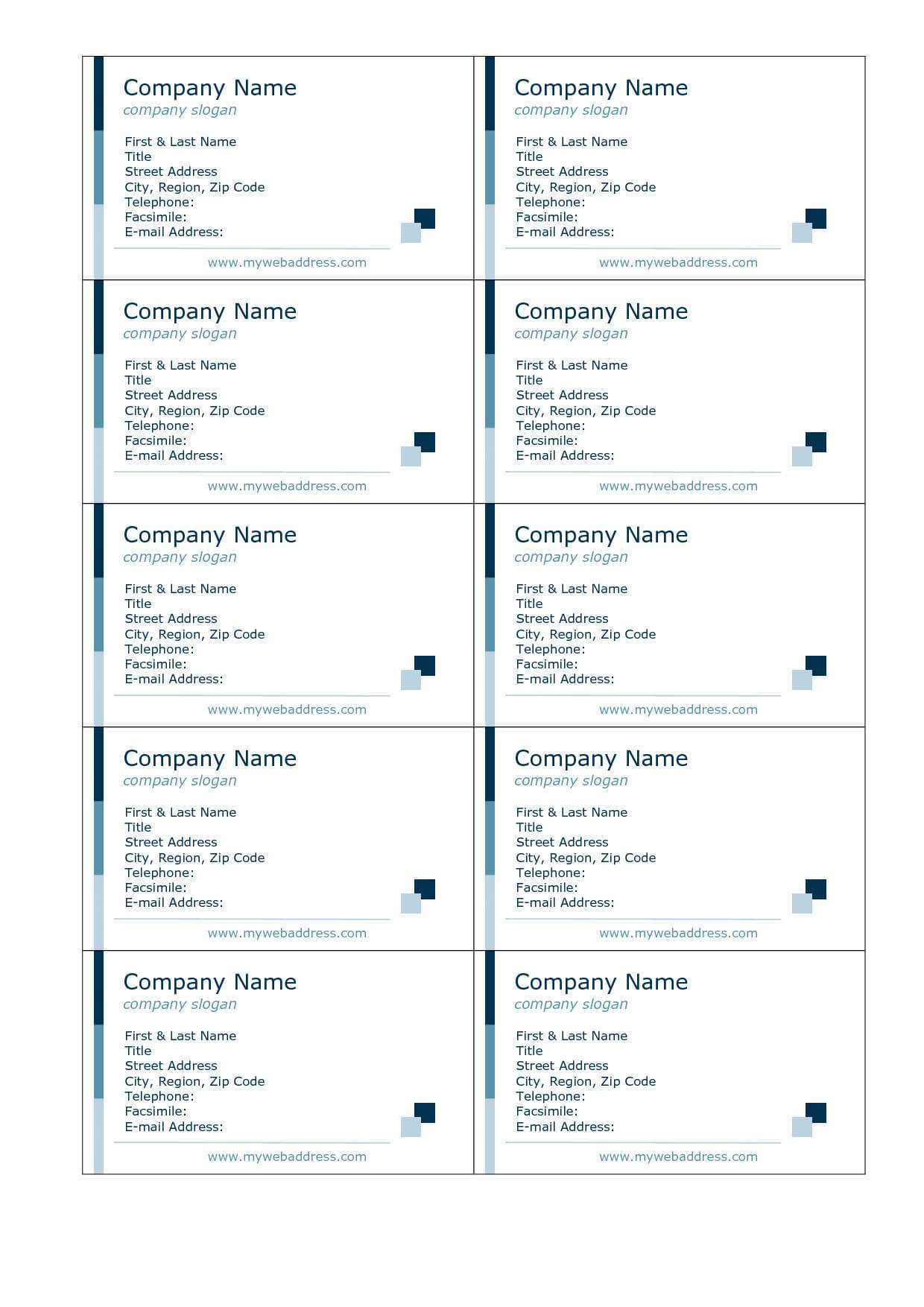Free Business Card Templates Word – Caquetapositivo Intended For Blank Business Card Template For Word