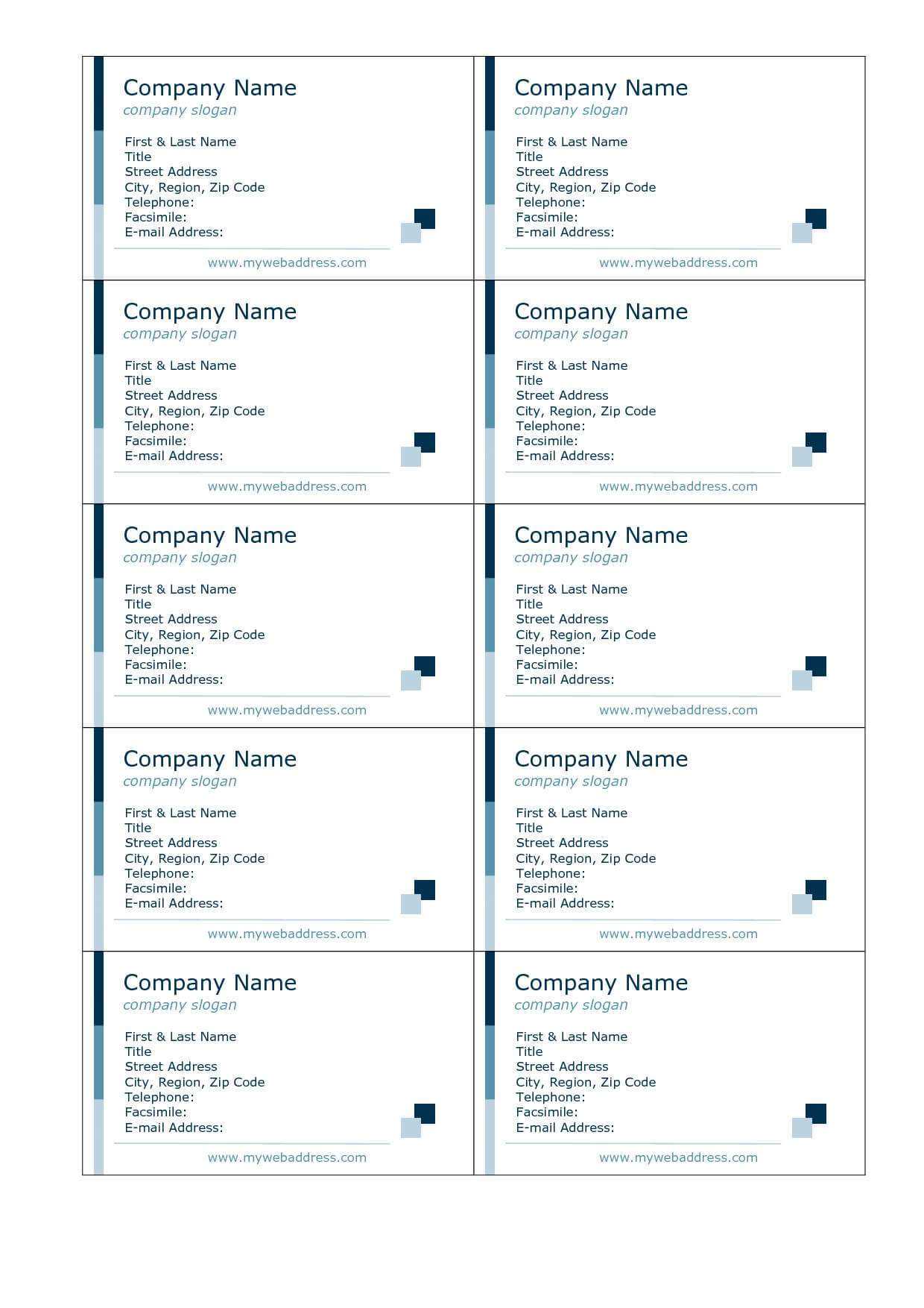 Free Business Card Templates Word – Caquetapositivo Intended For Blank Business Card Template For Word