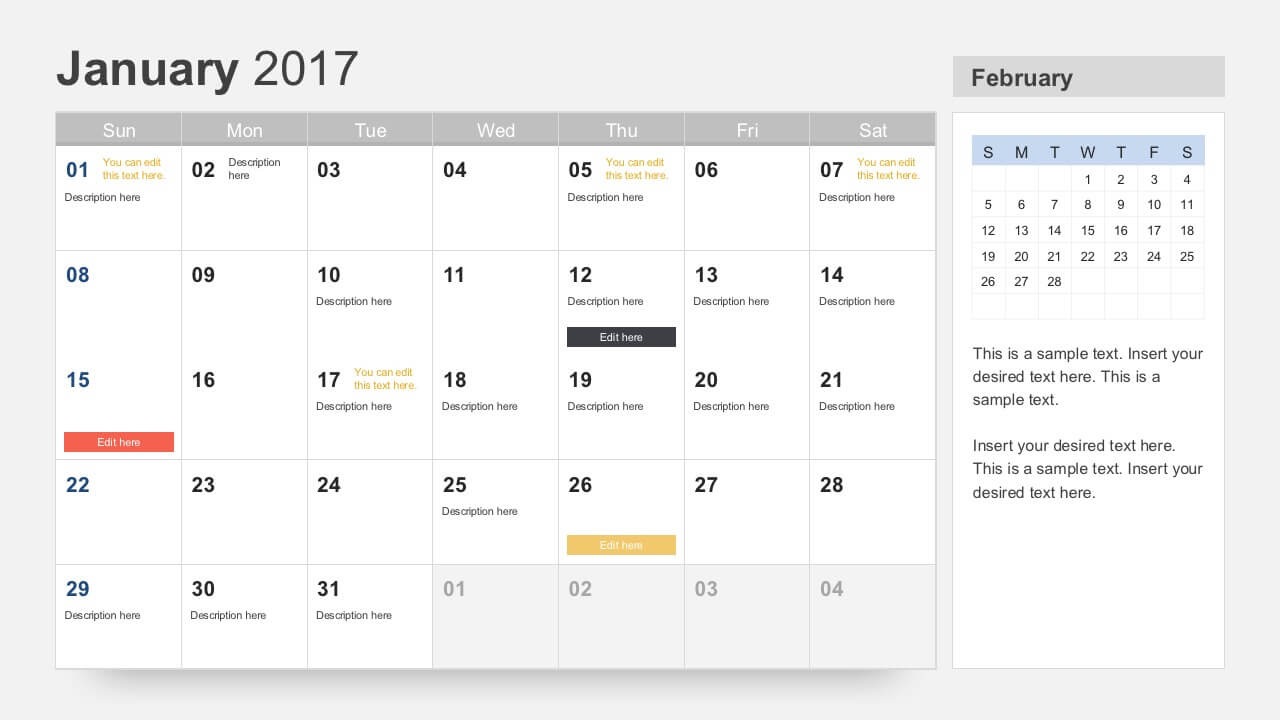 Free Calendar 2017 Template For Powerpoint With Powerpoint Calendar Template 2015