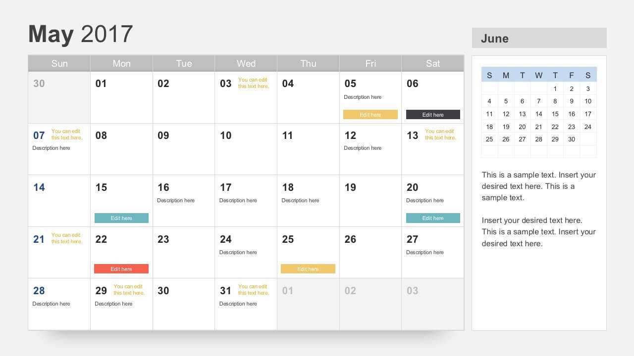 Free Calendar 2017 Template In Microsoft Powerpoint Calendar Template