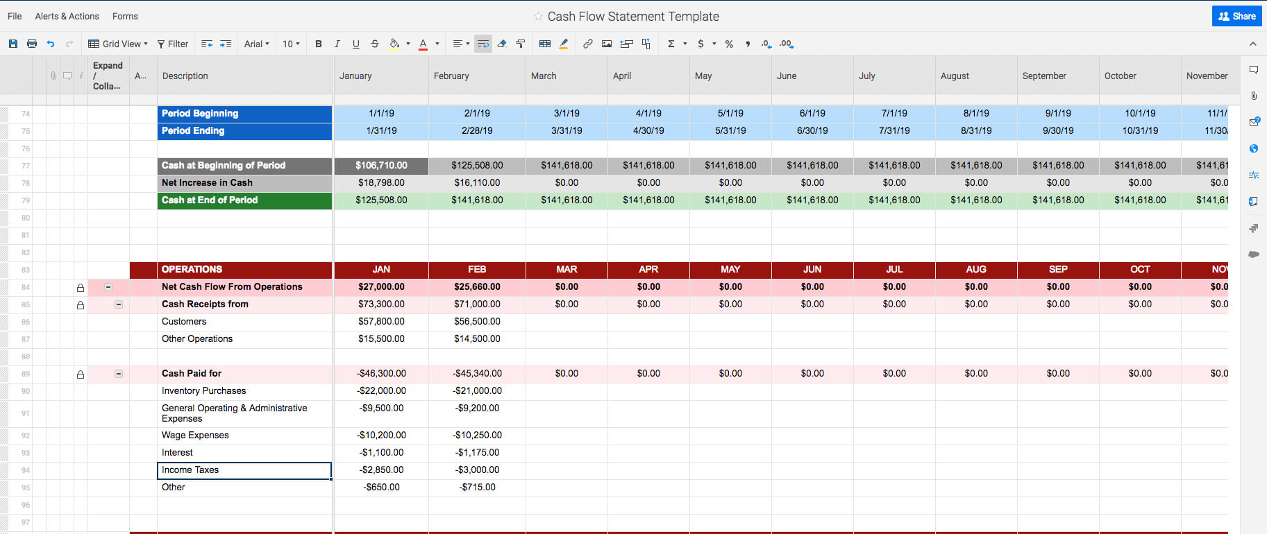 Free Cash Flow Statement Templates | Smartsheet Regarding Ar Report Template