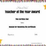 Free Certificate Of Appreciation For Teachers | Customize Online in Teacher Of The Month Certificate Template