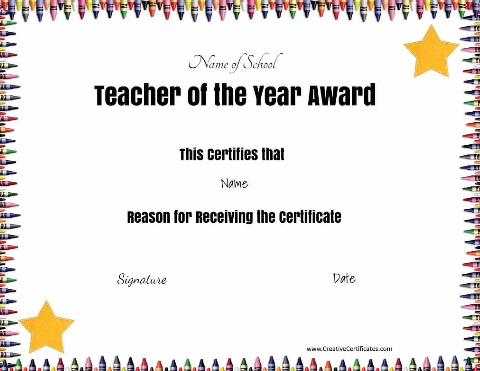 Free Certificate Of Appreciation For Teachers | Customize Online In Teacher Of The Month Certificate Template