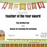 Free Certificate Of Appreciation For Teachers | Customize Online Inside Teacher Of The Month Certificate Template